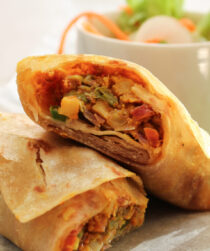 Homemade,Indian,Veg,Wrap,/,Kathi,Roll,,Selective,Focus